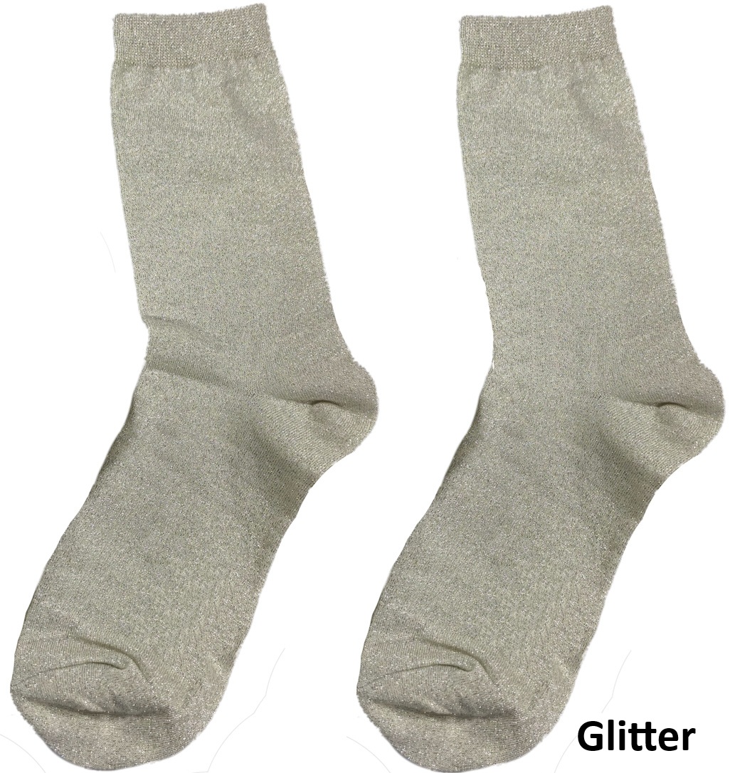 S-G6.1 SOCKS2512-200-6 Socks Glitter Size 38-45 White
