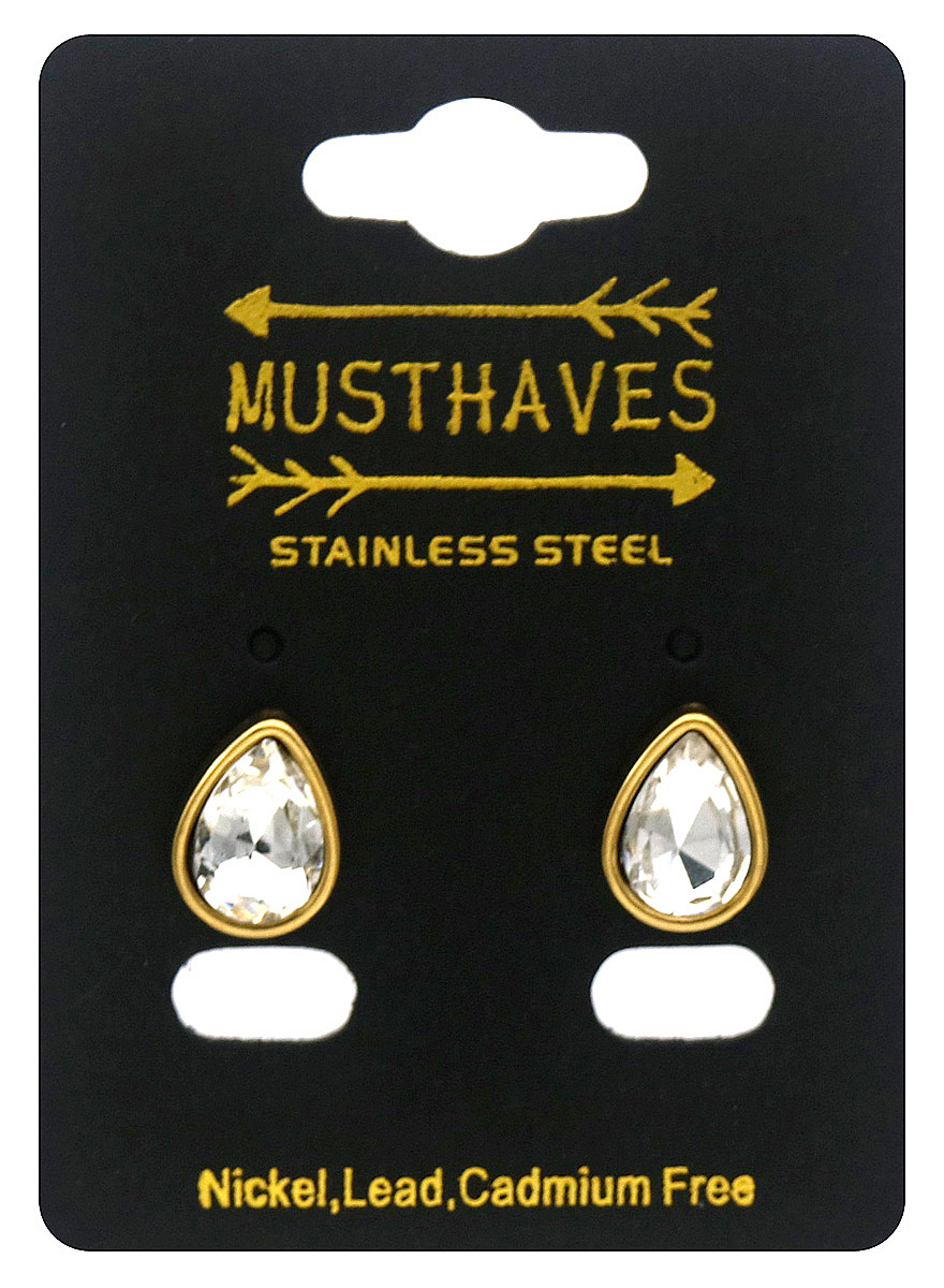 G-F19.1 E25106-025G-2 S. Steel Studs Crystal 1.5cm White