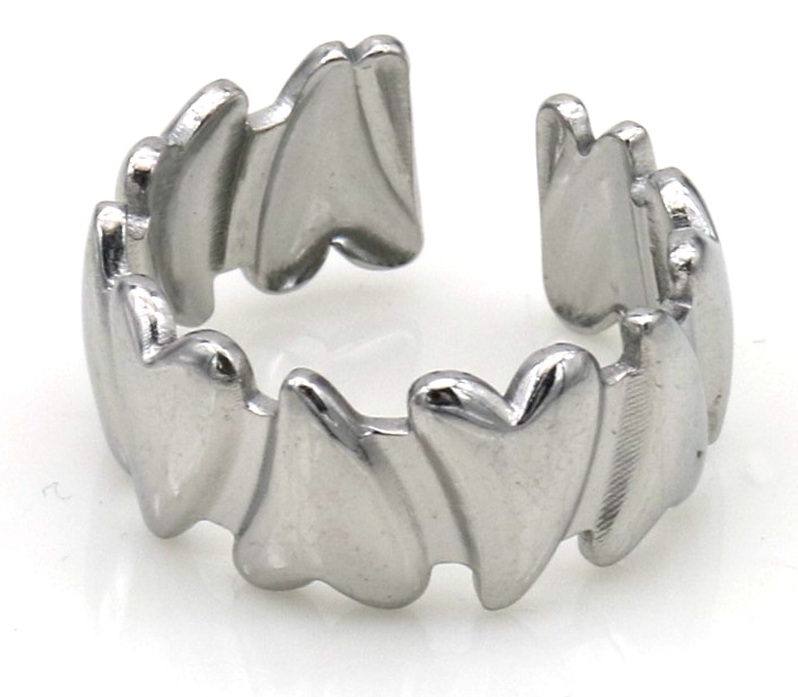 H-C7.5 R25106-017S S. Steel Ring Hearts Adjustable