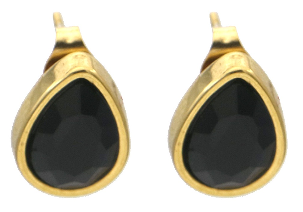 G-F20.5 E25106-025G-3 S. Steel Studs Crystal 1.5cm Black