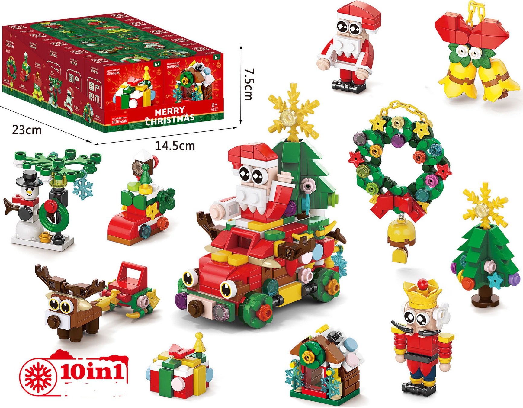 Y-C2.3 TOY9112 Mini Building Block Set Christmas 10 in 1
