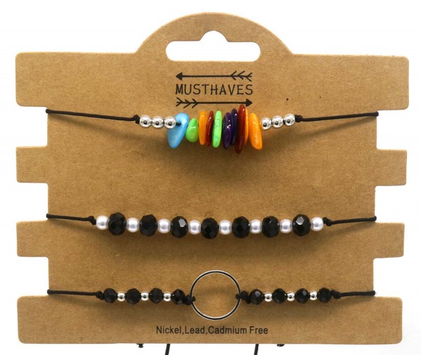 D-B24.1 B723-004 No. 2 Bracelet Set 3pcs Black