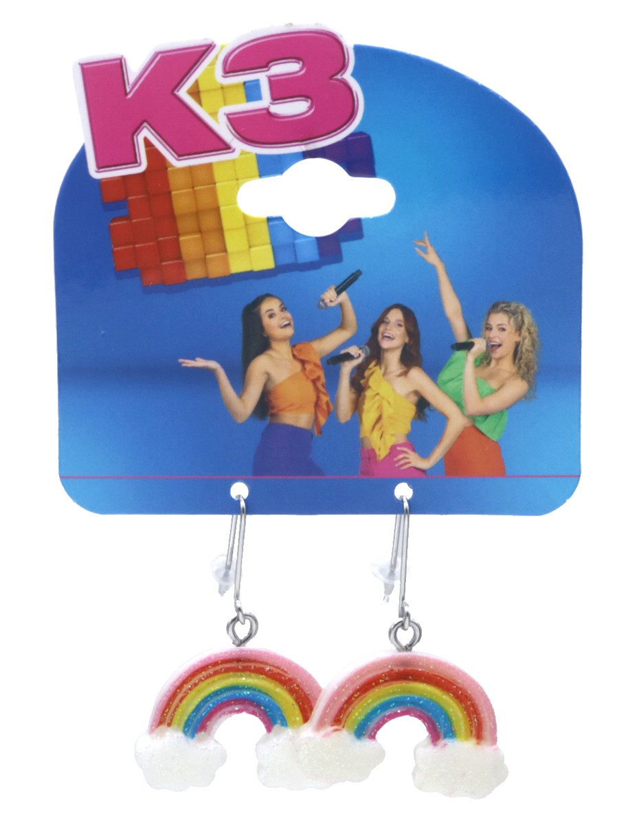 D-E6.1 K3-ZSE004 Bijoux Oorbellen Regenboog met Wolkjes