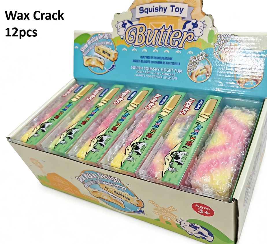 R-A8.1 TOY2636-040 Squishy Slow Rise Butter 13cm Wax Crack Multicolor - 12pcs