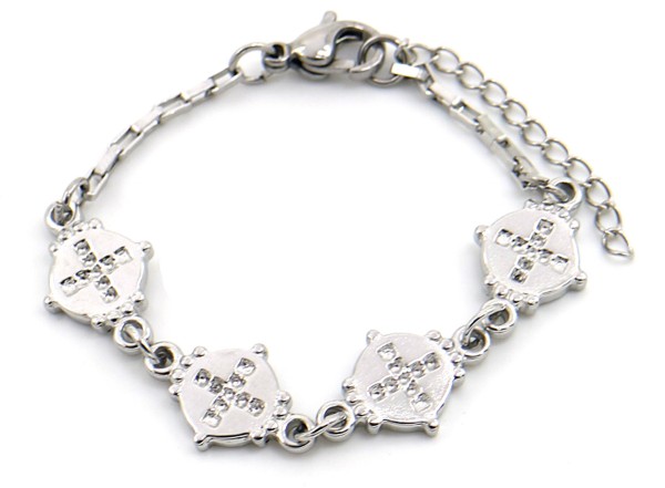 E-B17.2 B2053-010 S. Steel Bracelet Coin 14-17cm For Kids