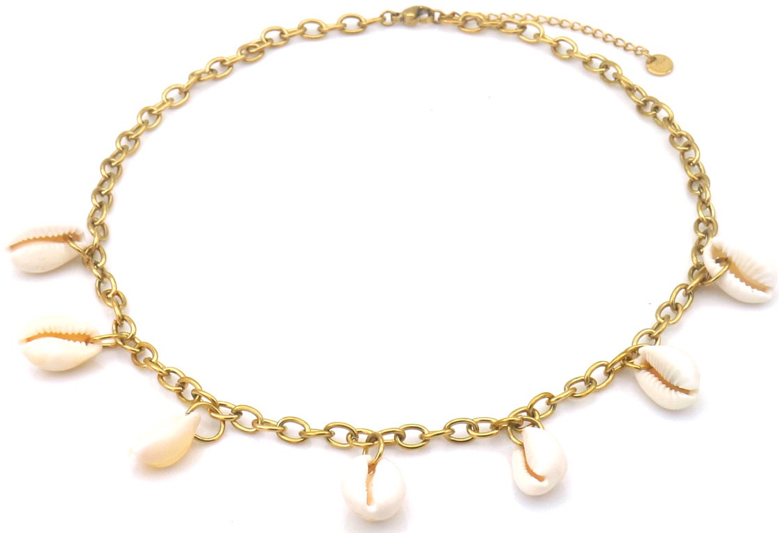 B-F25.1 N25106-021G S. Steel Necklace Shells 40-45cm