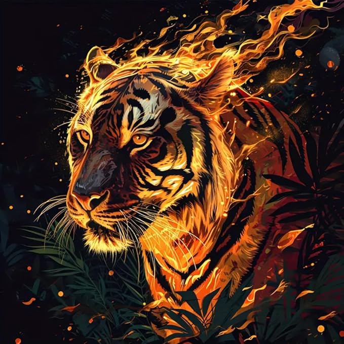 L-F6.1 DP2545085 Diamond Painting Canvas 40x30cm - Painting 35x25cm Tiger