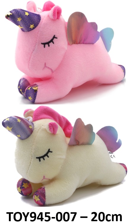 Y-C6.4  TOY945-007 Plush Unicorn 20cm - Mixed Colors - 1pc