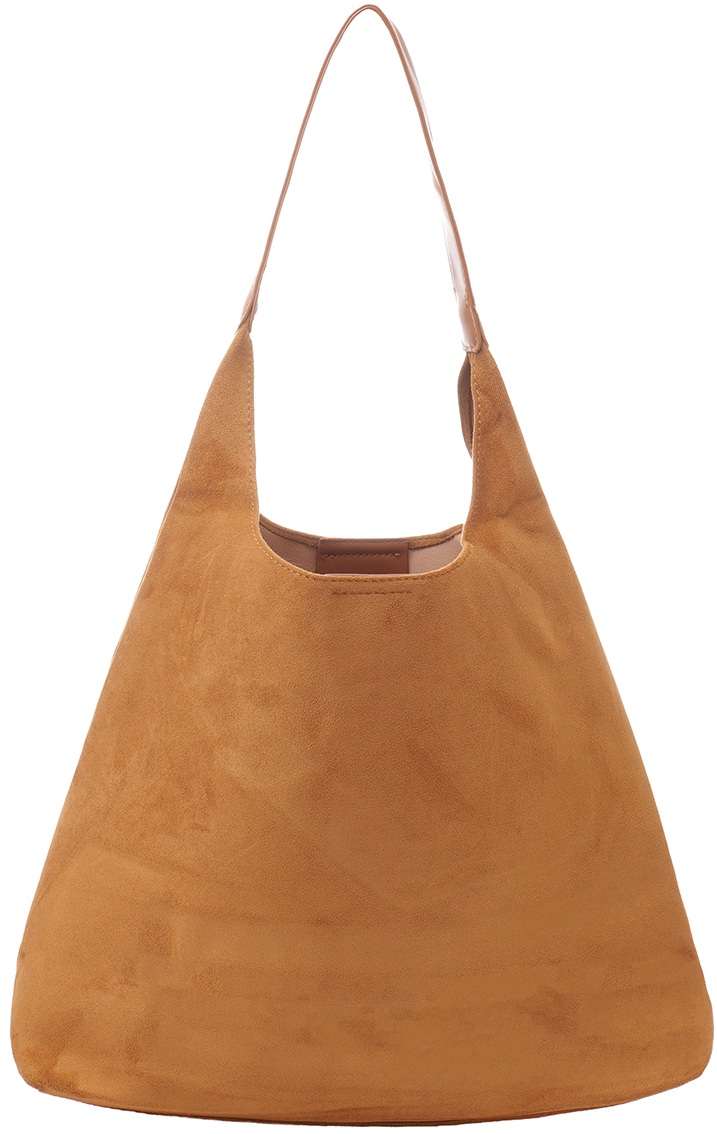 R-E3.1 BAG1022-001-2 PU Shopper Set Suede Look 43x28x12.5cm Brown