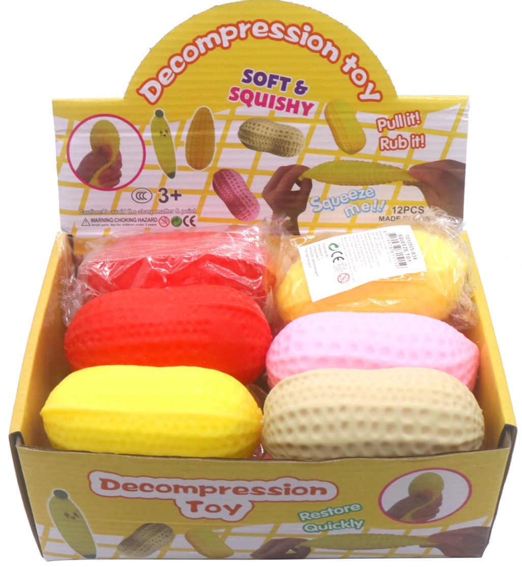 T-G8.1 TOY2535-034 Decompression Squishy Toy 10cm Peanut - 12pcs