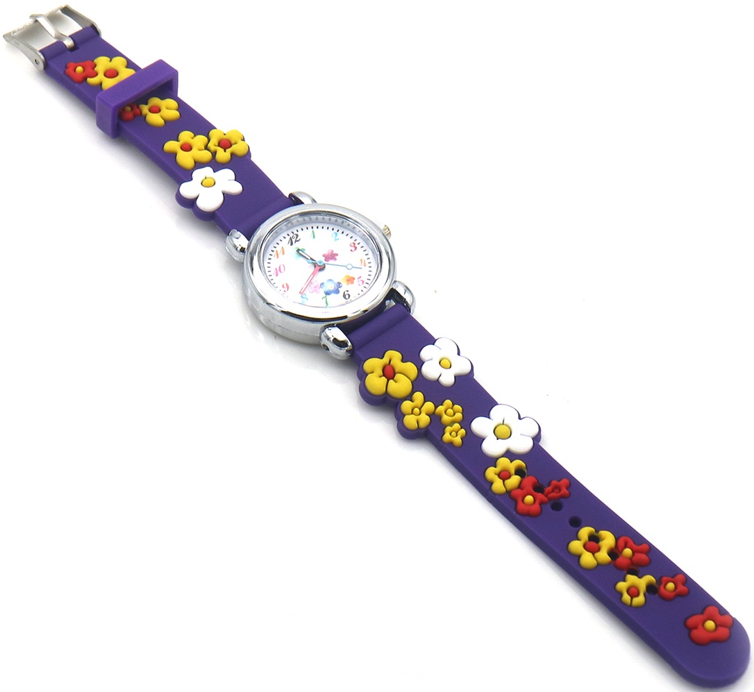 E-C17.4 W002-051-4 Quartz Watch for Kids - Flowers Purple