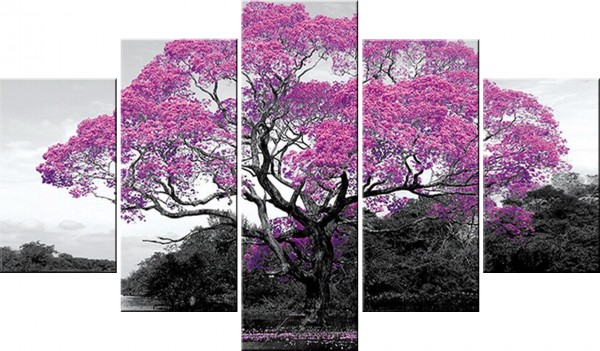 T-F4.2 FF194  Diamond Painting 5 Frames Tree 150x90cm