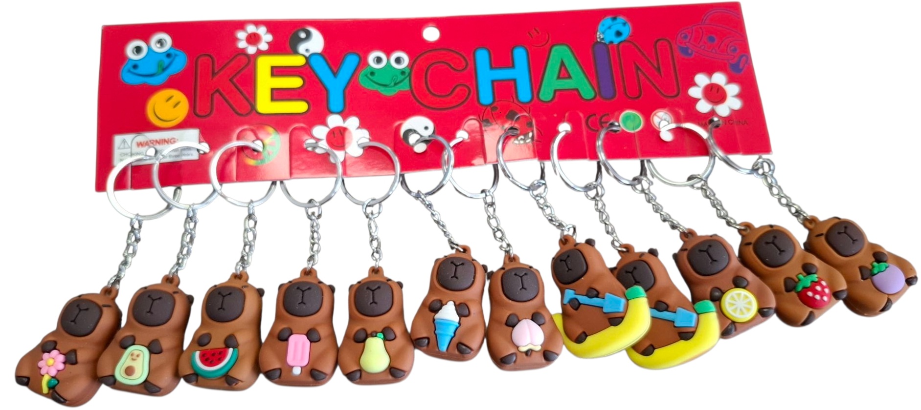 Q-O6.1 KY940-025 Capybara Keychains - 12pcs