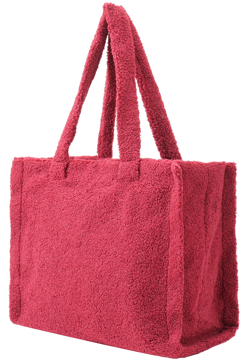 Y-F6.2  BAG1013-001-8 Shopper Bag Teddy 43x30x11.5cm Bordeaux