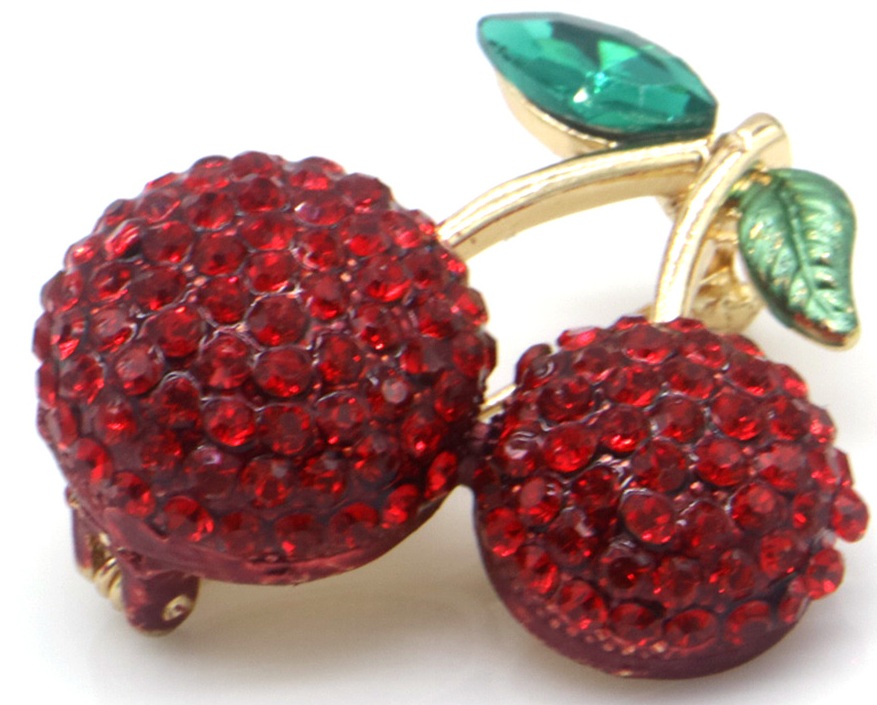 I-B16.2 P1035-013 Brooch Cherries 4cm