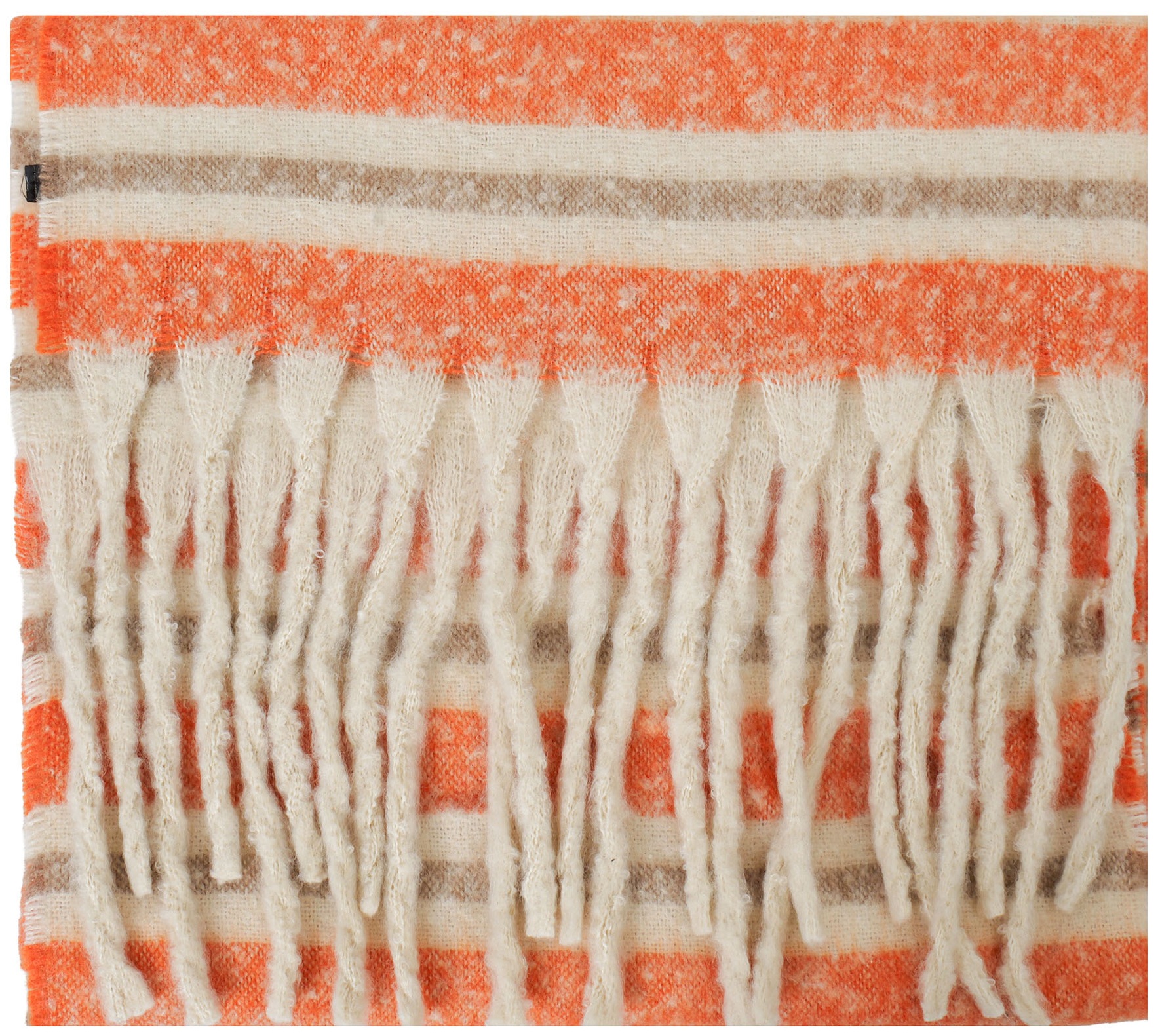 T-B6.2 SCARF1107-042-5 Winter Scarf Stripes 190x40cm Brown-Orange