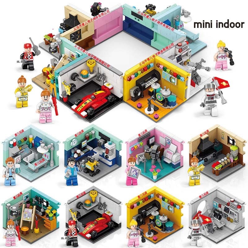 Y-B1.2 TOY8969 Building Block Set Mini Indoor - 8pc in Display