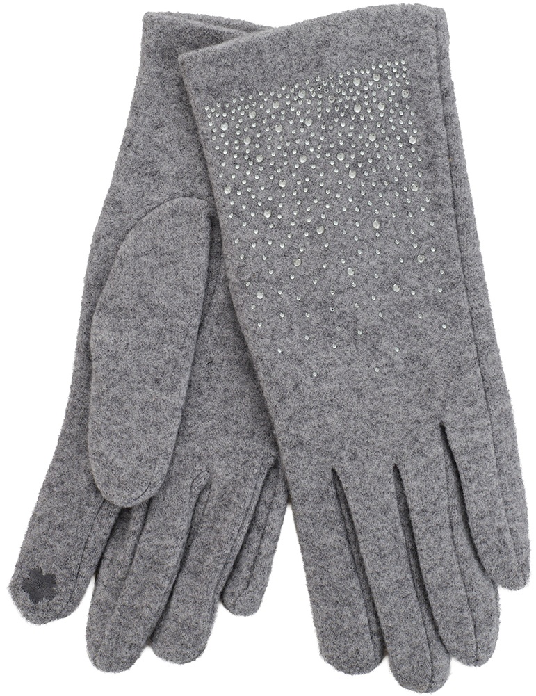 X-G1.1  GLOVES704-010-4 Gloves Crystals Grey