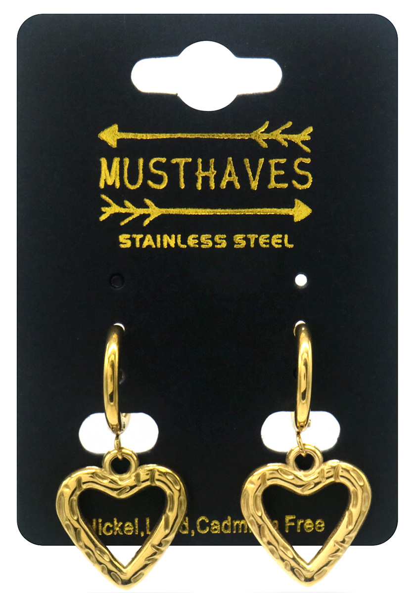 A-C7.4 E103-283G S. Steel Earrings Heart 3x1cm