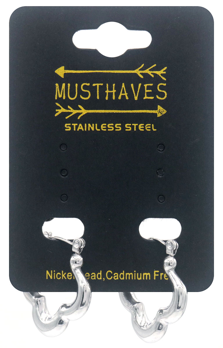 D-C4.3 E68-033S S. Steel Earrings 2.5cm