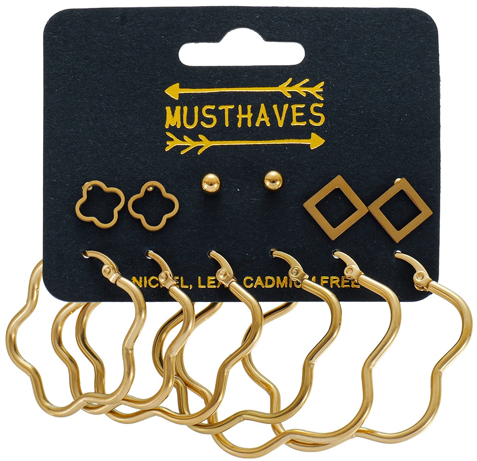 C-F23.1 E1131-136G S. Steel Earring Set 6 Pairs
