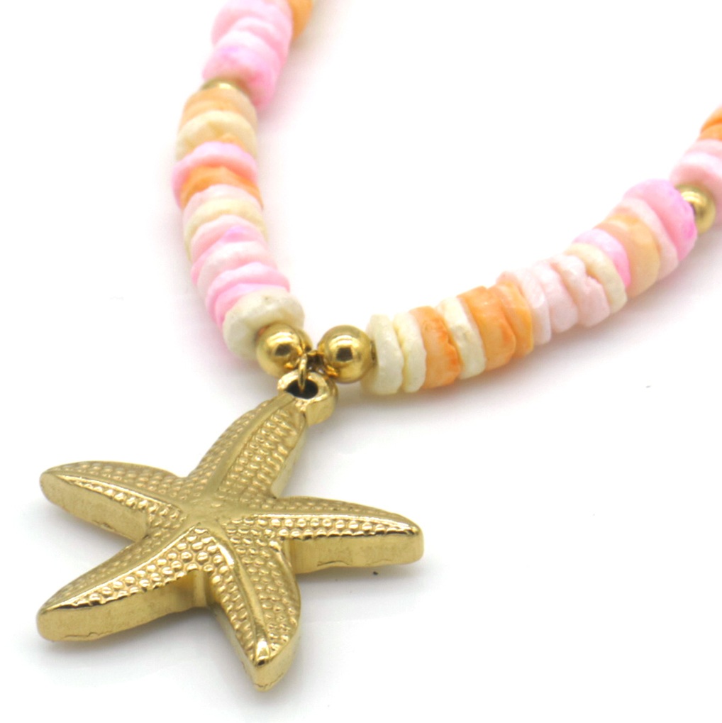 G-D8.3 N1036-010 S. Steel Necklace Starfish 40-45cm