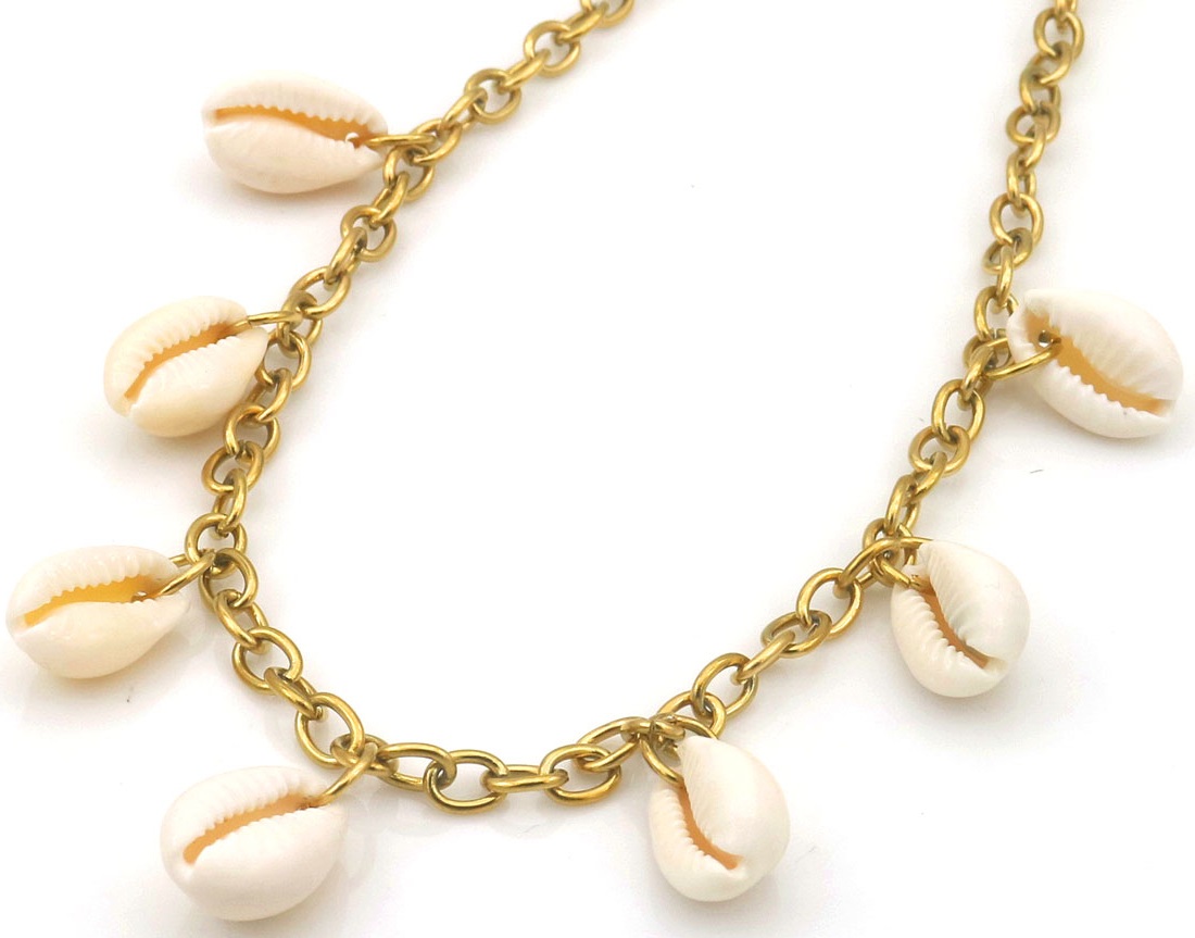 B-F25.1 N25106-021G S. Steel Necklace Shells 40-45cm