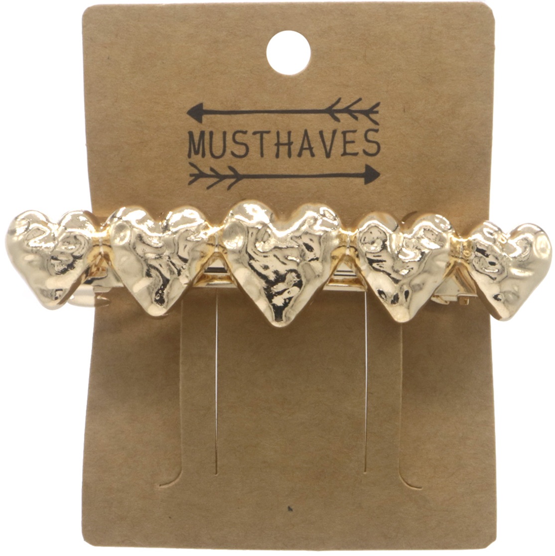 G-F14.2 H1039-010G Metal Hair Clip Hearts 8cm