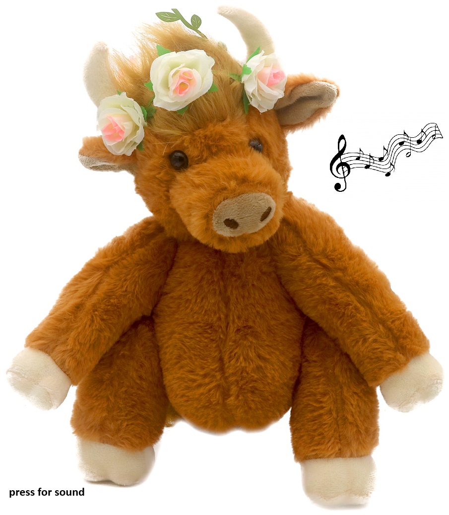 Z-C3.4 TOY2603-016 Plush Highland Cow with Sound - 30cm