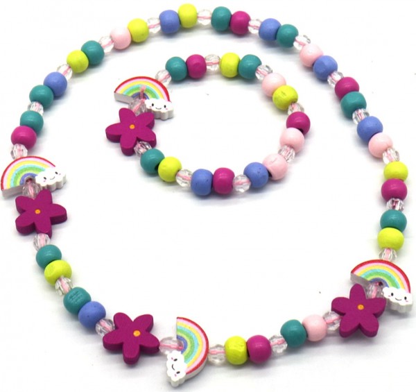 S-C2.2 NB622-001 Kids Jewelry Set Wood Rainbow S-C2.2 NB622-001 Kids Jewelry Set Wood Rainbow