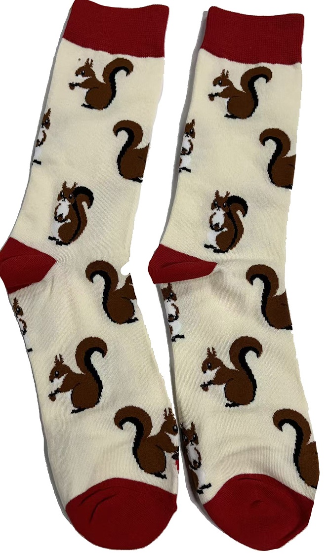 S-I2.1 SOCKS2512-145 Pair of Socks Size 38-45 Squirrels