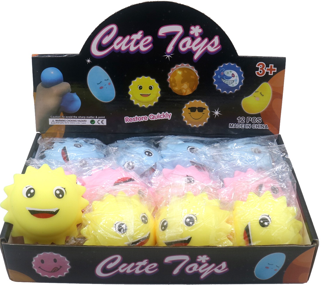 T-G2.1 TOY2535-035 Decompressio Toy Squishy Sun 8cm - 12pcs