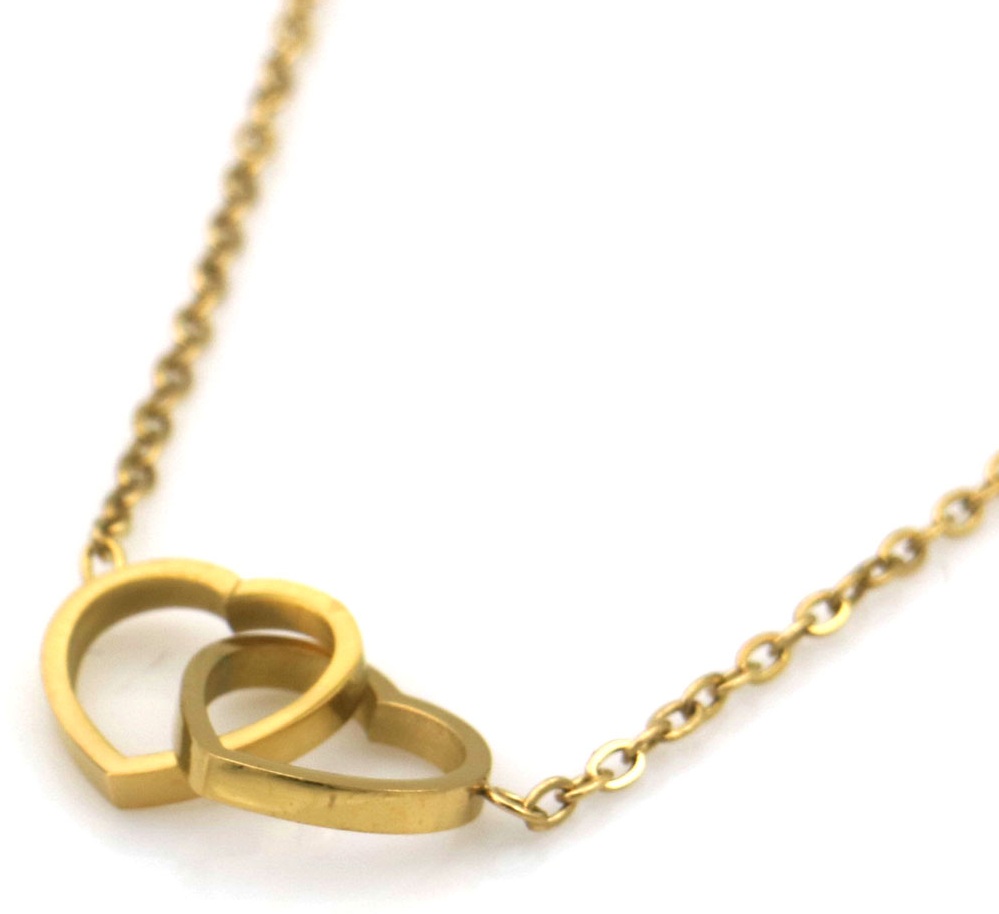 E-A21.1 N2616-038G S. Steel Necklace Hearts 40-45cm