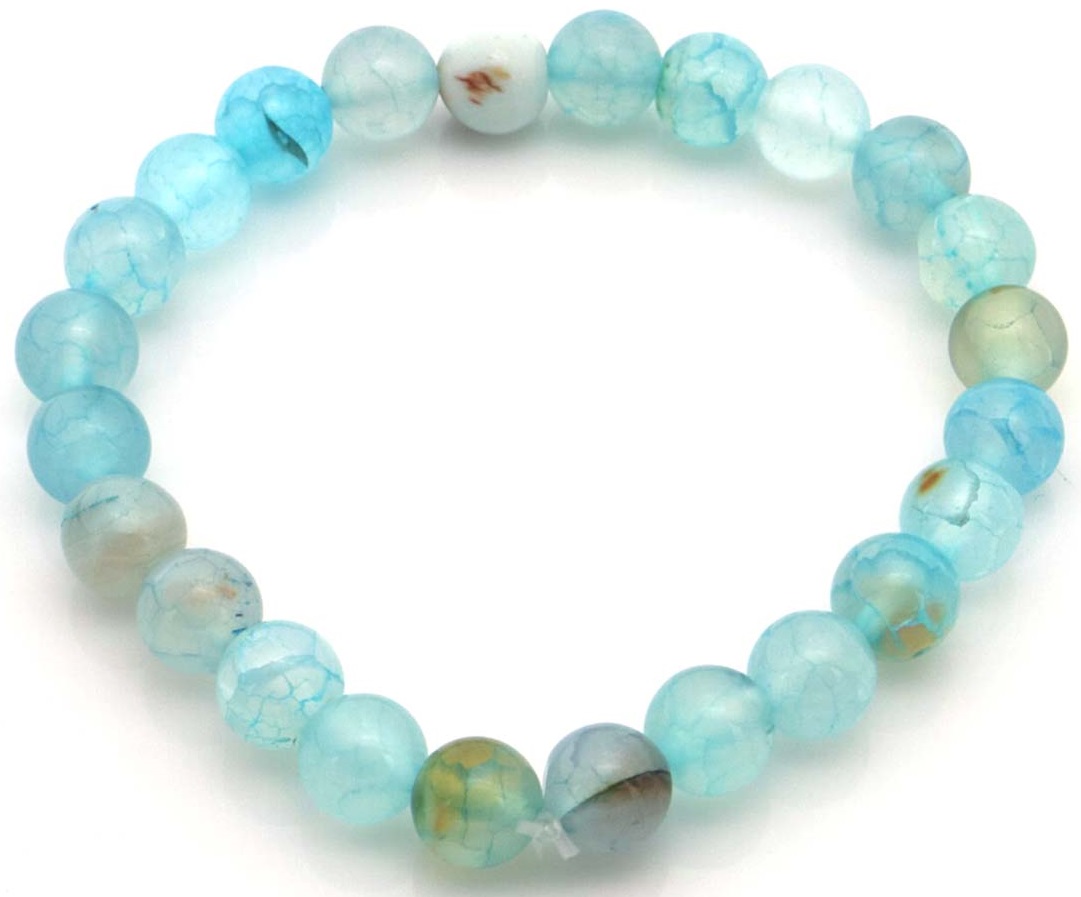 E-A4.2  B002-200 Stone Bracelet 8mm Blue Dragon Stone - 19cm