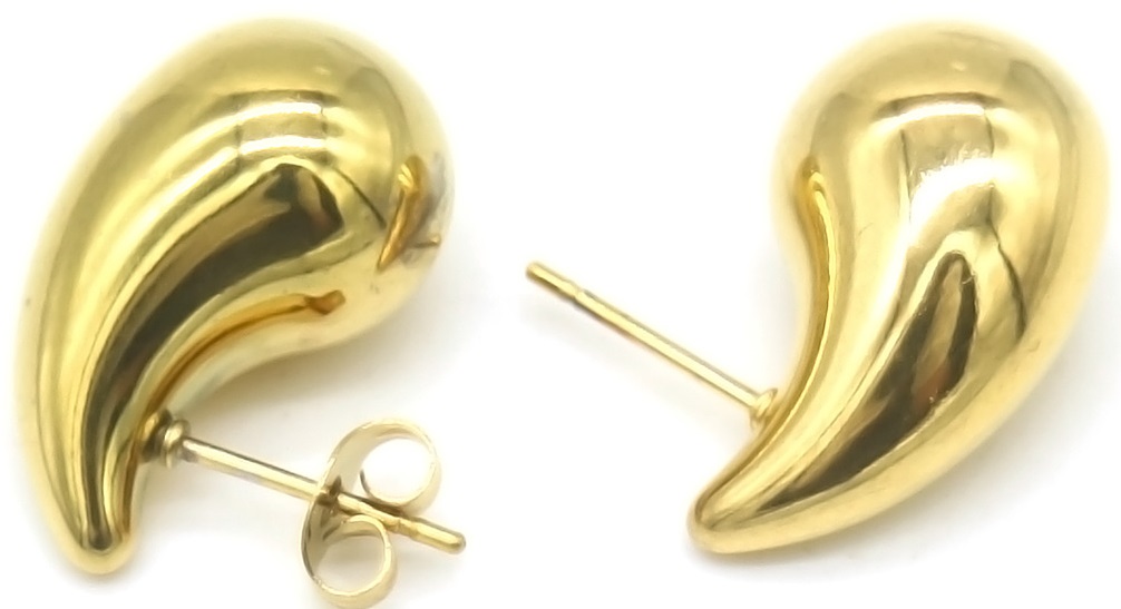G-D24.1 E126-041G S. Steel Earrings Waterdrop 2cm