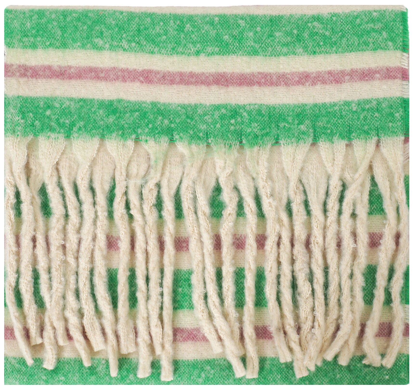 Q-A6.1  SCARF1107-042-8 Winter Scarf Stripes 190x40cm Green