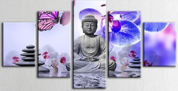 Z-B1.1 FF407 Diamond Painting 5 Frames Buddha 150x90cm