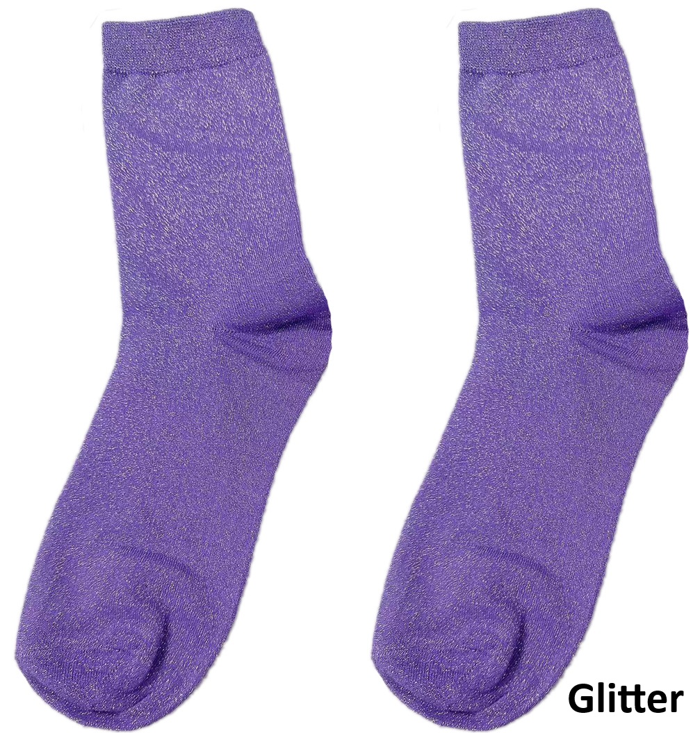 S-G3.1 SOCKS2512-200-4 Socks Glitter Size 38-45 Purple