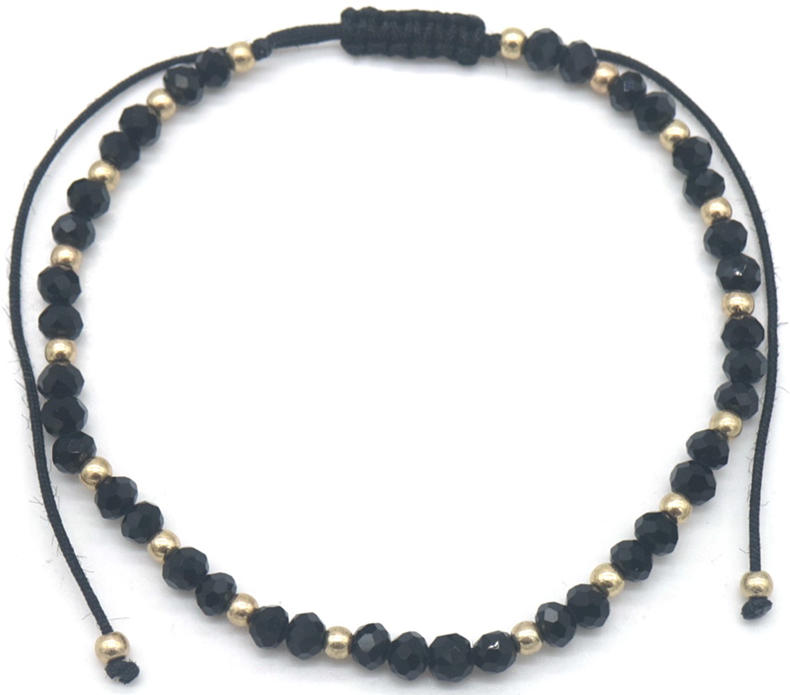 G-B21.1 ANK830-061-1 Anklet Glassbeads Black