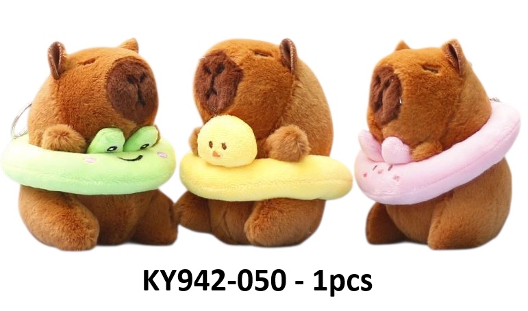 Y-E2.5 KY942-050 Plush Keychain Capybara 11cm Mixed Designs - 1pc