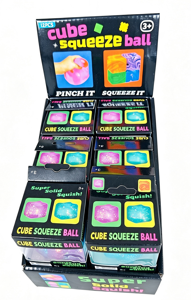 T-M7.2 TOY2610-195 Squishy Bubble Cube Glitter - 12pcs
