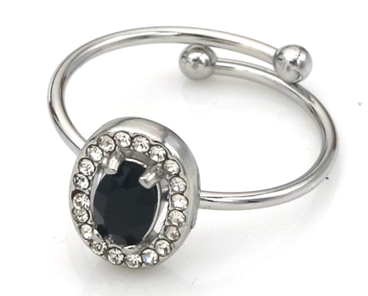 D-B19.2 R1134-002S S. Steel Ring Crystals Adjustable