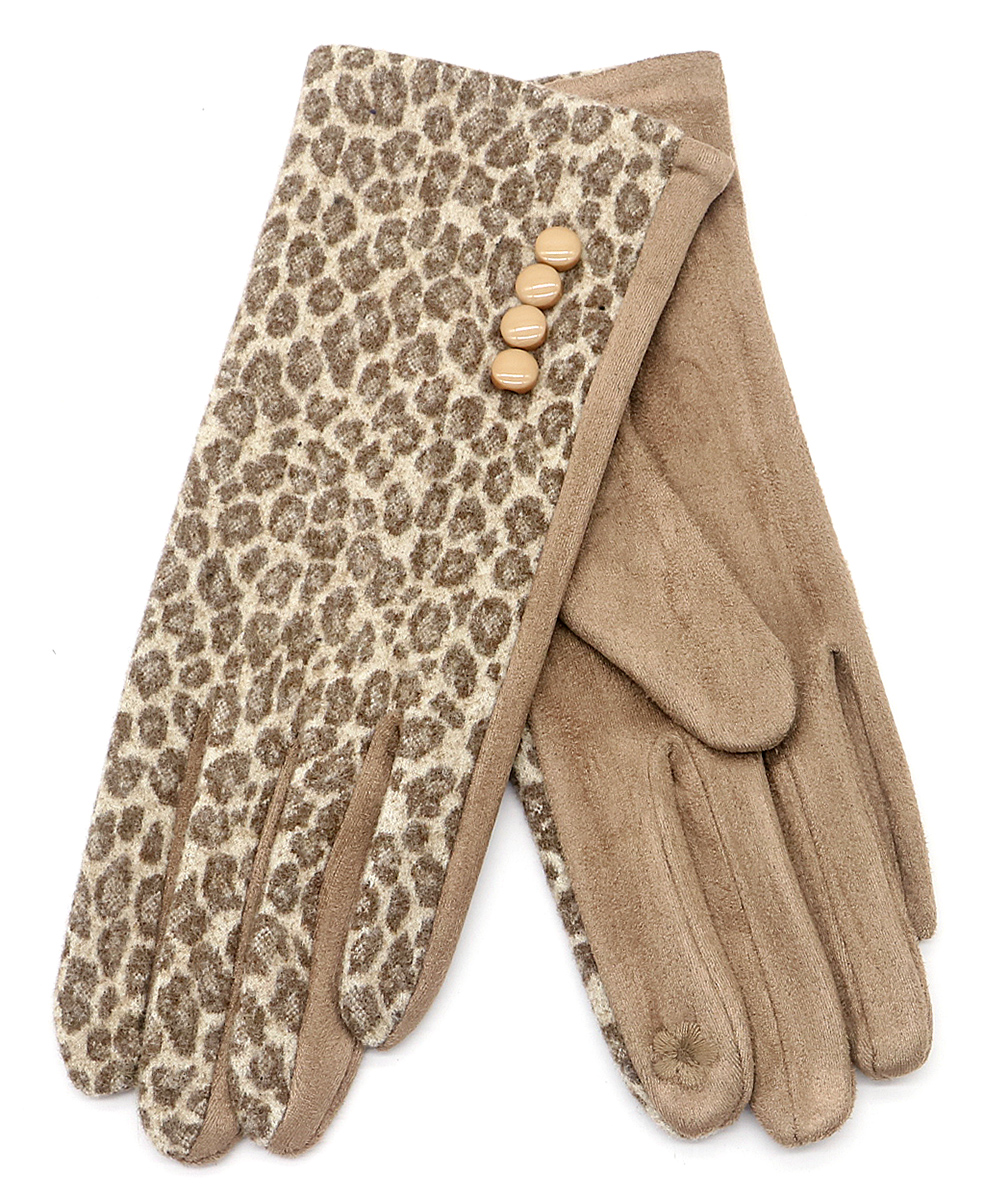 X-O5.1 GLOVE403-080B Gloves Leopard Brown