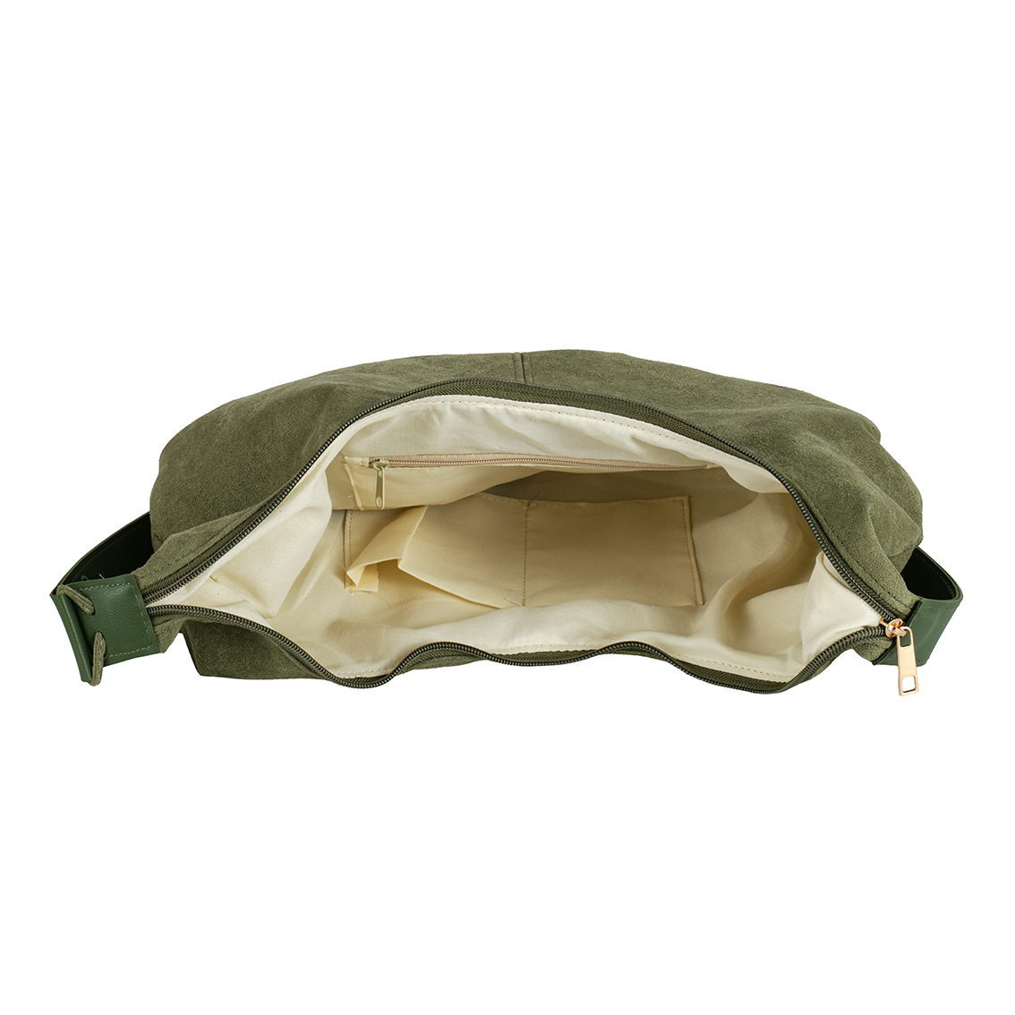 T-G6.1  BAG1021-011-4 PU Shoulder Bag with Tassel 38x30cm Green