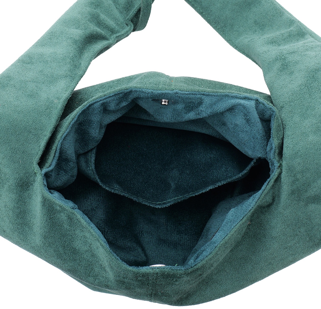 T-I3.1 BAG1117-006-4 PU Bag Suede Look with Studs 36x22cm Green