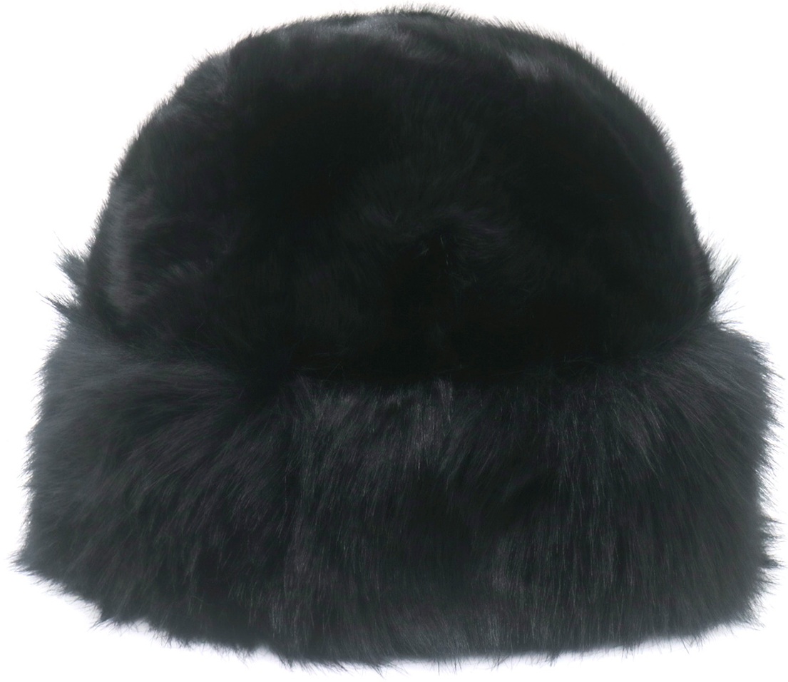Z-A3.1 HAT1003-001-1 Fluffy Hat Faux Fur Black