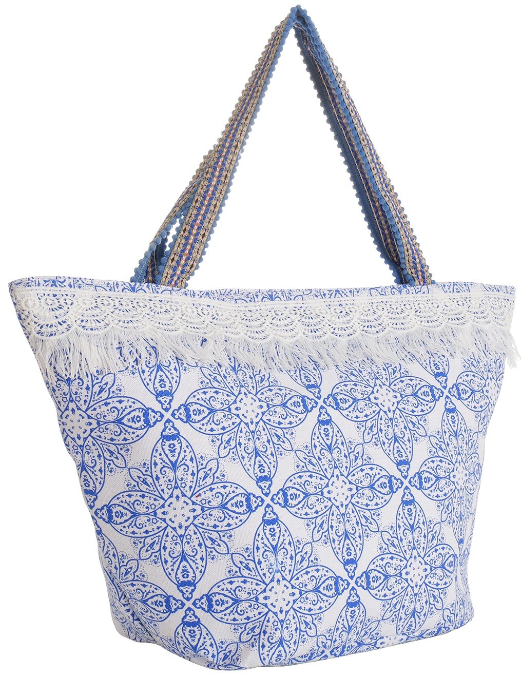 Z-C3.1 BAG1111-004 Beach Bag Tassels 58x36x18cm Blue