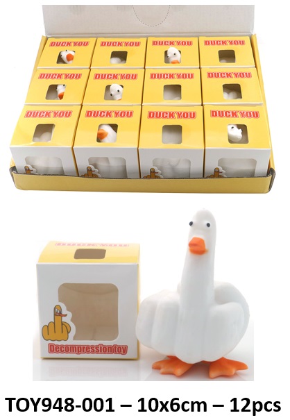 R-M8.1 TOY948-001 Decompression Toy 10x6cm Duck You - 12pcs