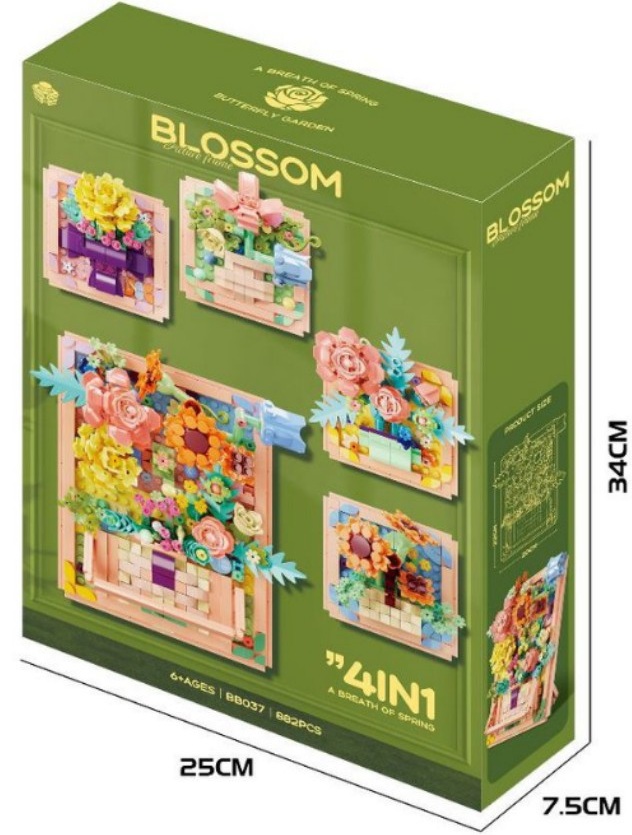 Y-D3.2 BB037 Mni Building Block Set Flower Frame 4 in 1 - 882pcs