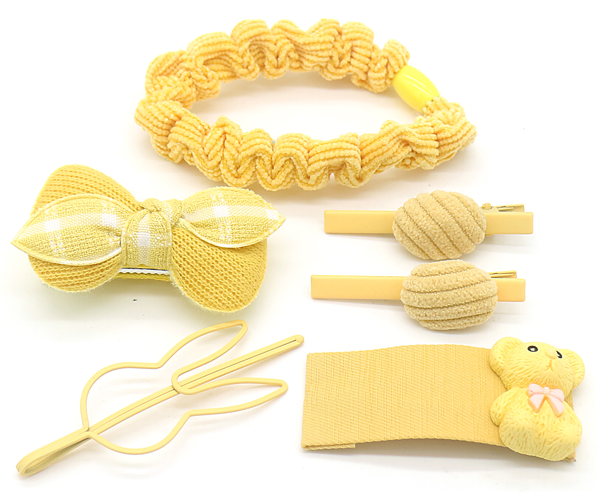 S-K8.2 H009-013B Kids Hair Fashion Set 6pcs Yellow S-K8.2 H009-013B Kids Hair Fashion Set 6pcs Yellow